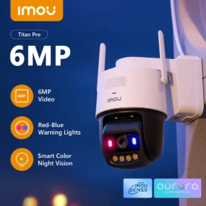 IMOU 5G WIFI IP Camera Titan Pro 6MP Red-Blue Warning Lights Outdoor POE Security Camera Full-Color Night Vision Human Detection