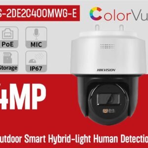Hikvision PT Camera 4MP DS-2DE2C400MWG-E Outdoor Smart Hybrid-light Human Detection Auto-tracking Lite POE Built-in Mic Speaker